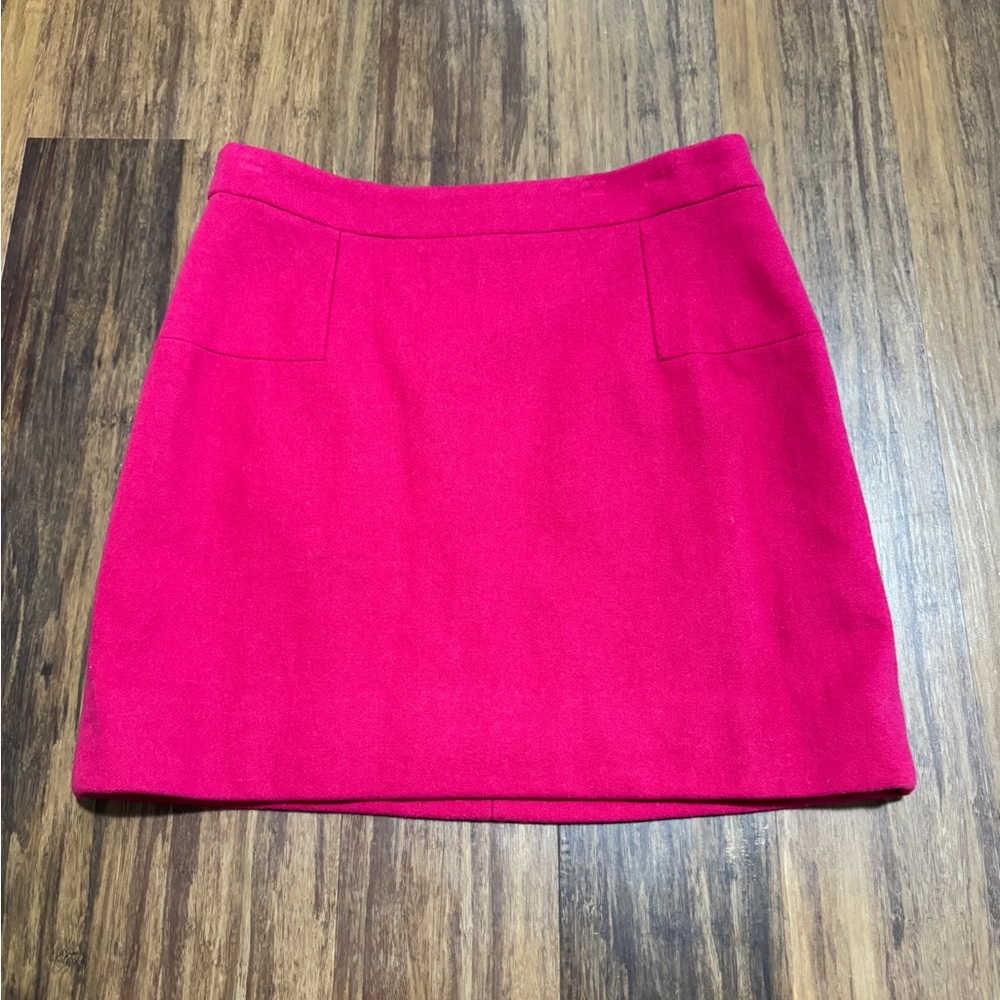 J.CREW Pink Wool Blend A-Line Skirt Short Lined Zip Women's Size 6